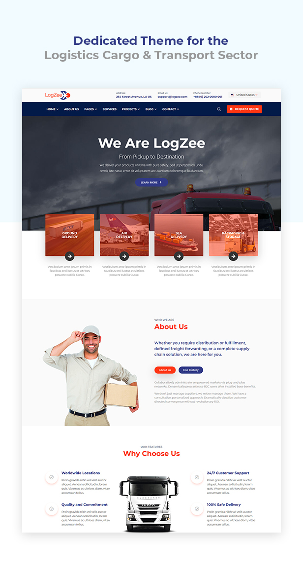 Logzee | Logistics, Transportation, Cargo WordPress Theme