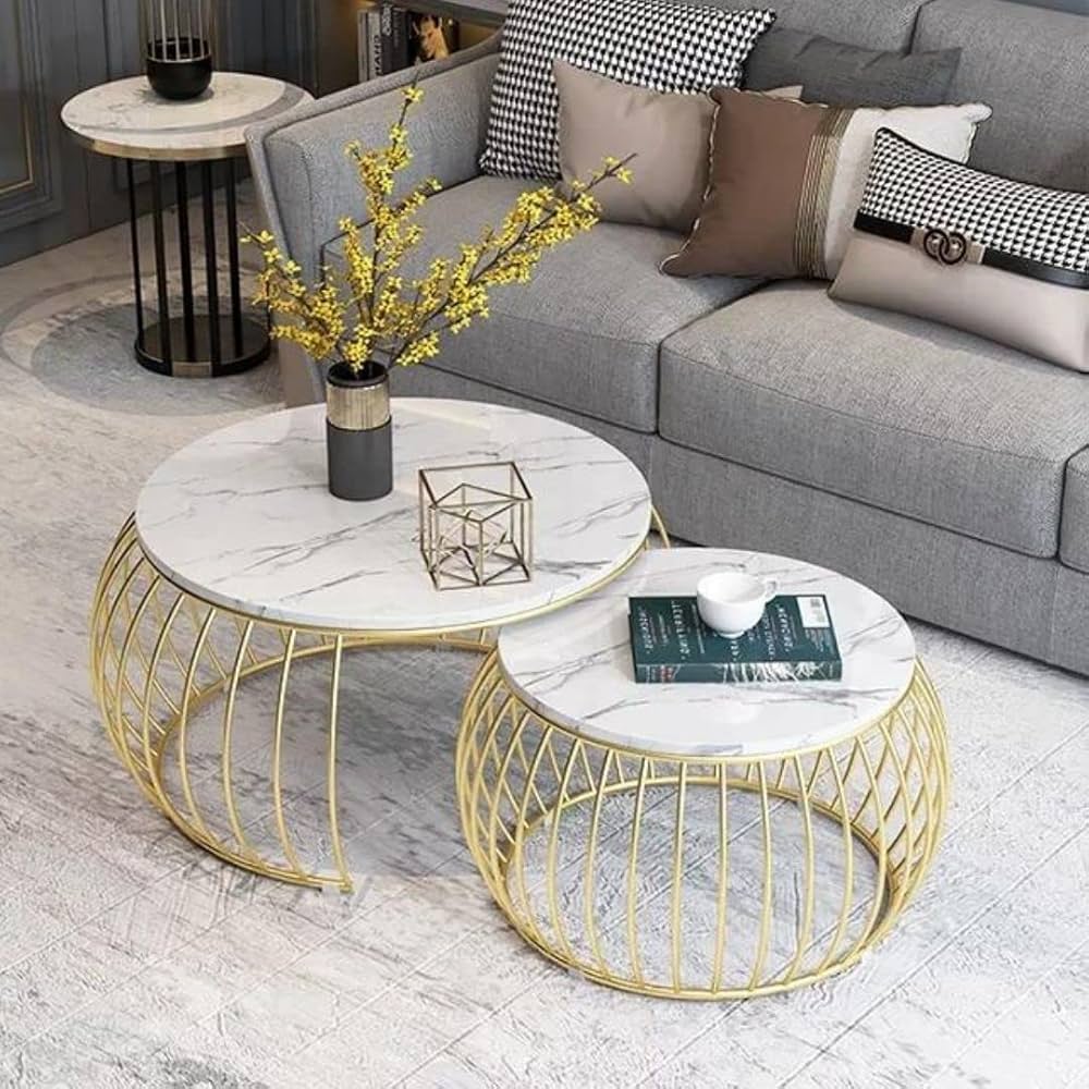 Nesting Coffee Table Set – Unique Dual Design with Mixed Materials