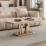 Marble-Top Coffee Table – Luxury Living Room Centerpiece 1